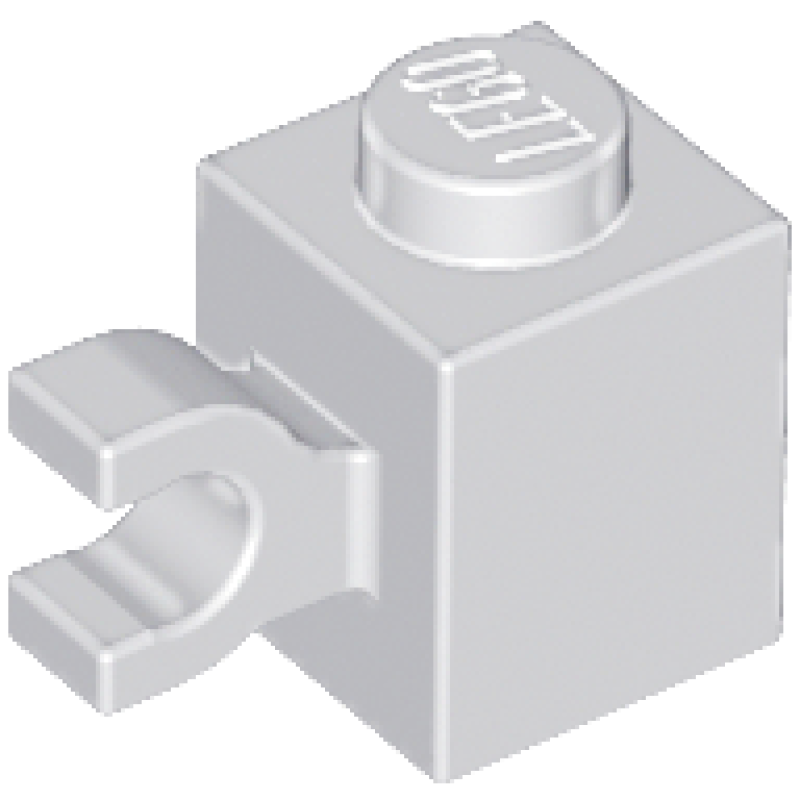 Steen, Aangepast 1x1 met horizontale clip Light Bluish Gray